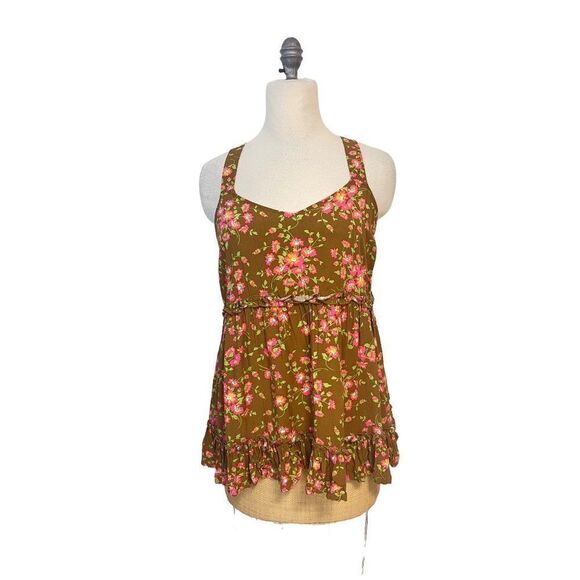 Matilda Jane On A Whim Tank Top Ruffle Hem Floral 27637T Small NWT - Picture 2 of 6